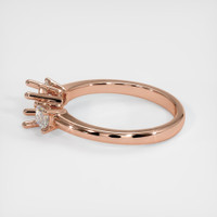 14K Rose Gold Three Stone Ring Setting Image