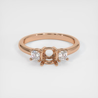 18K Rose Gold Three Stone Ring Setting Image