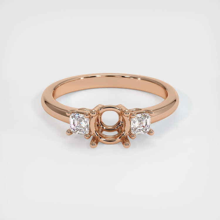 18K Rose Gold Three Stone Ring Setting