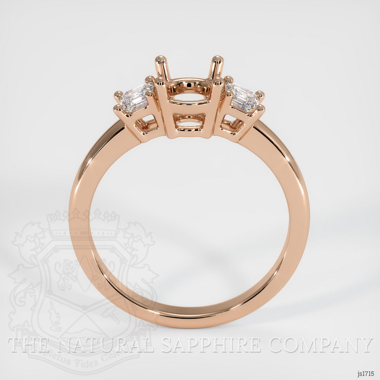 18K Rose Gold Three Stone Ring Setting