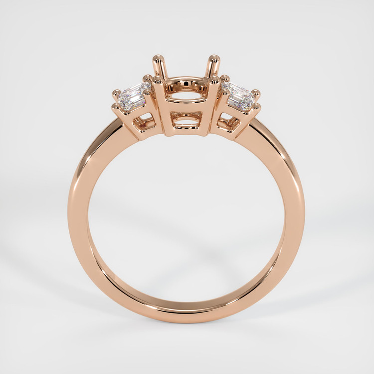18K Rose Gold Three Stone Ring Setting