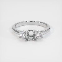 14K White Gold Three Stone Ring Setting Image