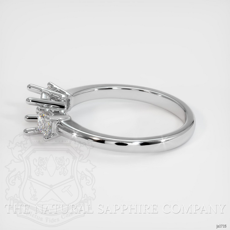 14K White Gold Three Stone Ring Setting
