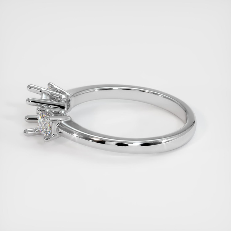 14K White Gold Three Stone Ring Setting