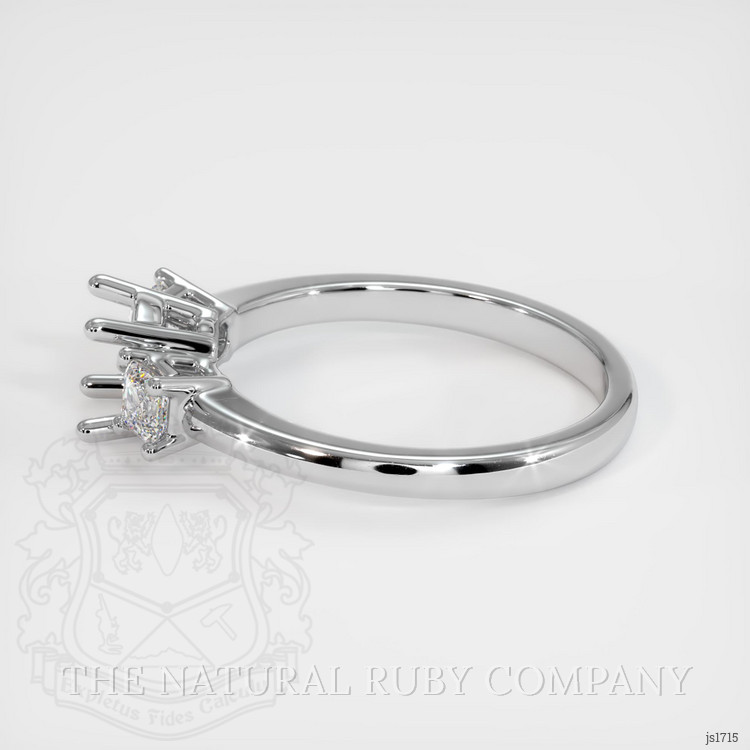 14K White Gold Three Stone Ring Setting