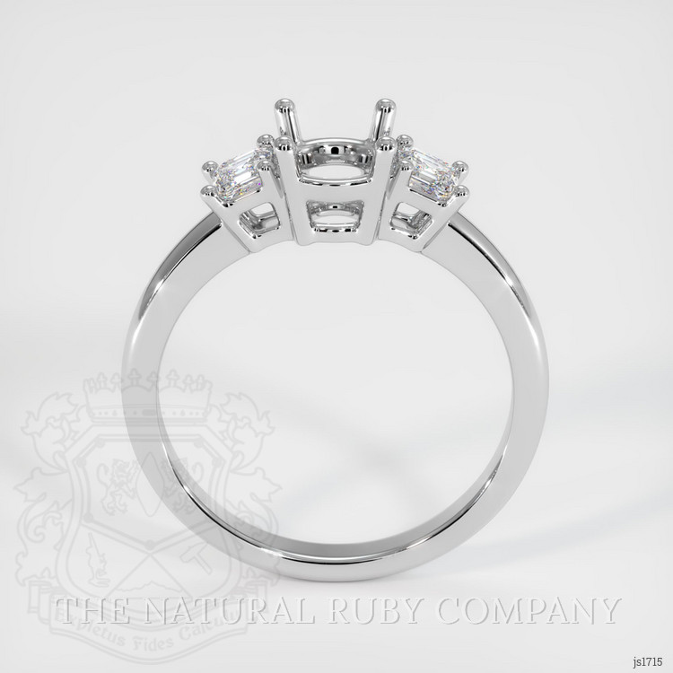 14K White Gold Three Stone Ring Setting