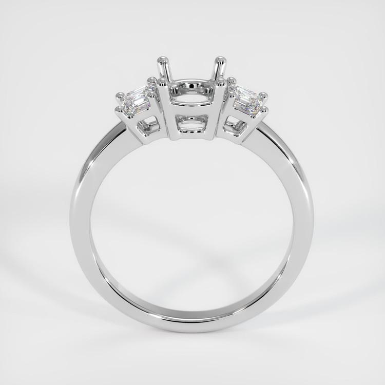 18K White Gold Three Stone Ring Setting