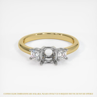 14K White & Yellow Three Stone Ring Setting Image