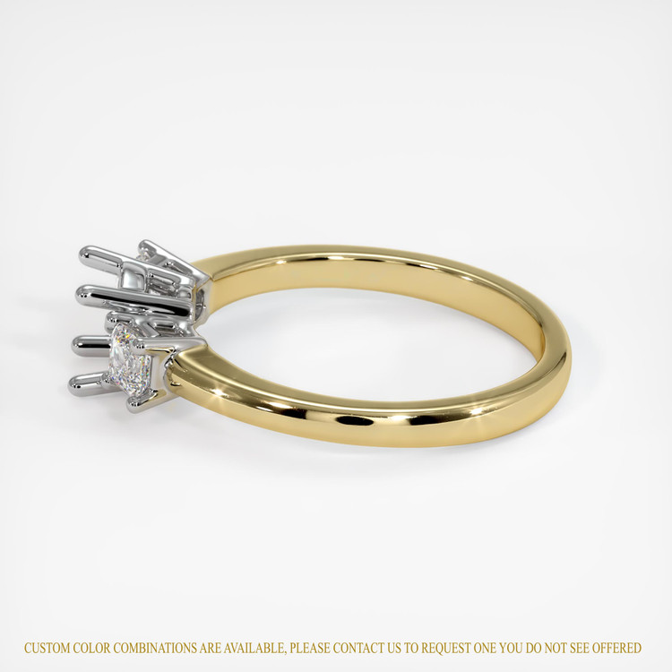 14K White & Yellow Three Stone Ring Setting