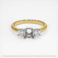 18K White & Yellow Three Stone Ring Setting Image