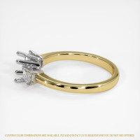 18K White & Yellow Three Stone Ring Setting Image