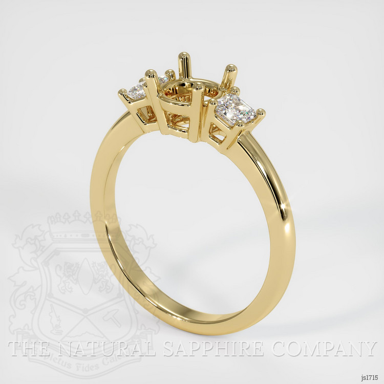 10K Yellow Gold Three Stone Ring Setting