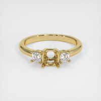 10K Yellow Gold Three Stone Ring Setting Image