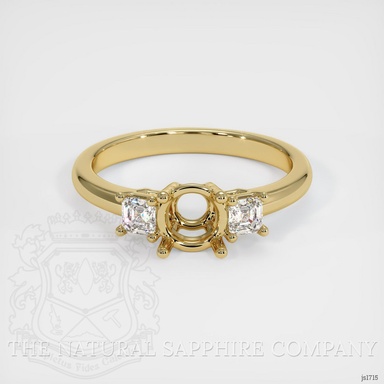 10K Yellow Gold Three Stone Ring Setting