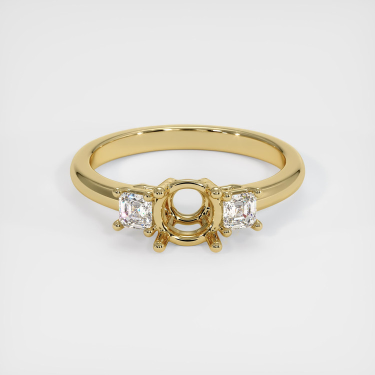 14K Yellow Gold Three Stone Ring Setting