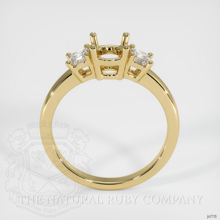 14K Yellow Gold Three Stone Ring Setting