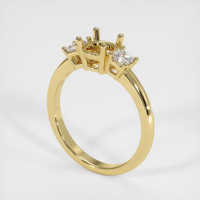 18K Yellow Gold Three Stone Ring Setting Video