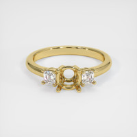 18K Yellow Gold Three Stone Ring Setting Image