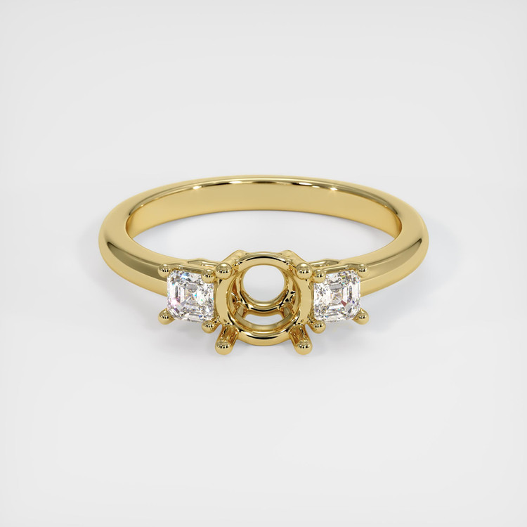 18K Yellow Gold Three Stone Ring Setting