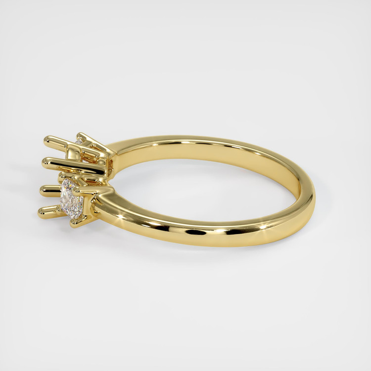 18K Yellow Gold Three Stone Ring Setting