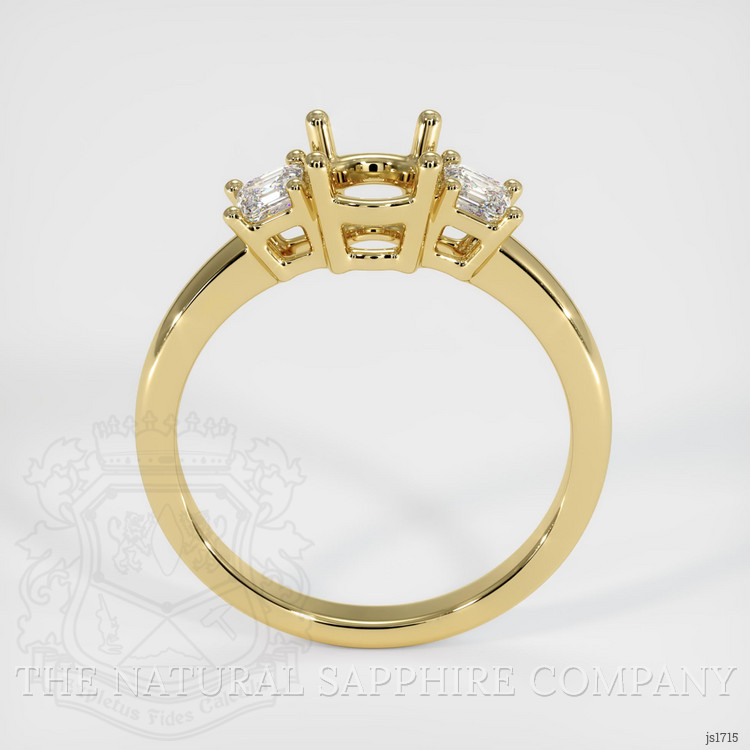 18K Yellow Gold Three Stone Ring Setting