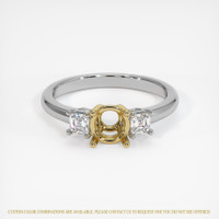 14K Yellow & White Three Stone Ring Setting Image