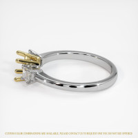 18K Yellow & White Three Stone Ring Setting Image