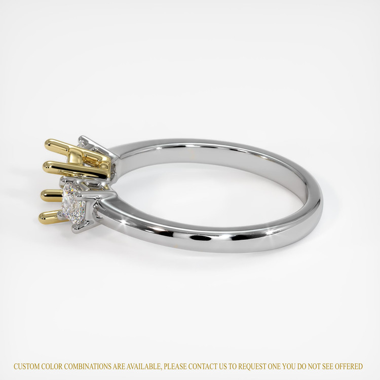 18K Yellow & White Three Stone Ring Setting