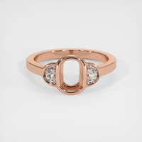 14K Rose Gold Three Stone Ring Setting Image