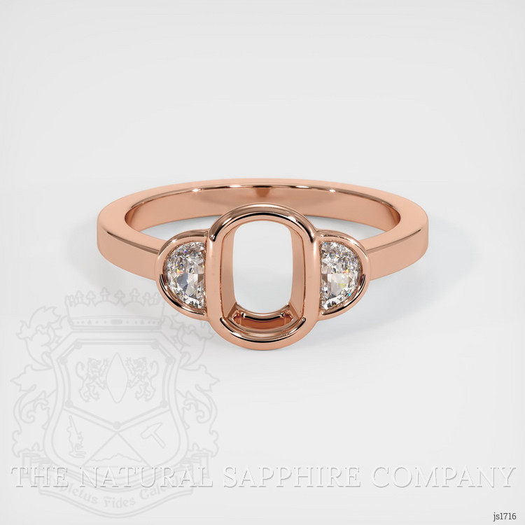 14K Rose Gold Three Stone Ring Setting