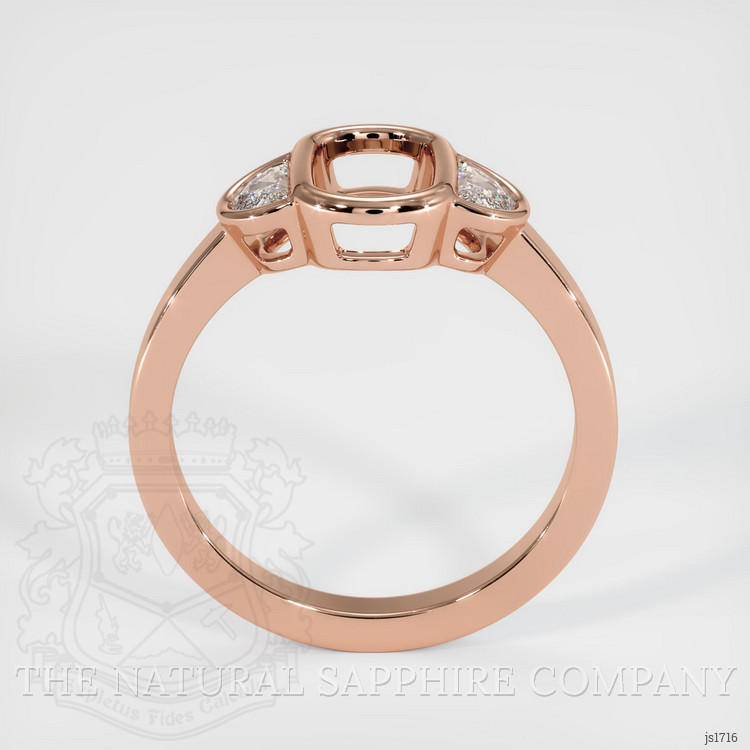 14K Rose Gold Three Stone Ring Setting