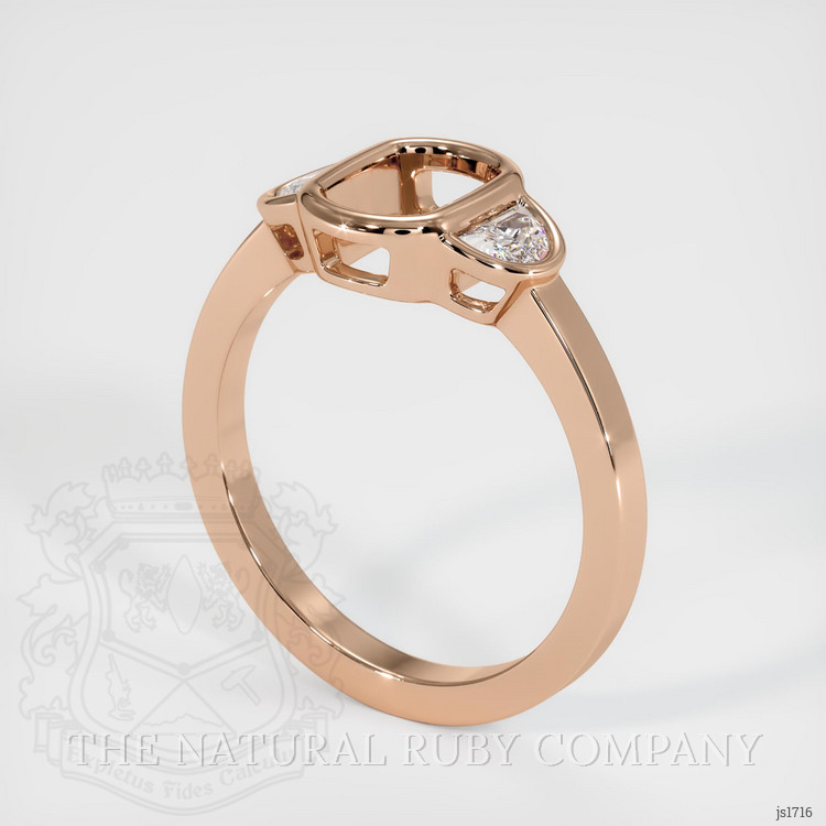 18K Rose Gold Three Stone Ring Setting