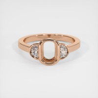 18K Rose Gold Three Stone Ring Setting Image