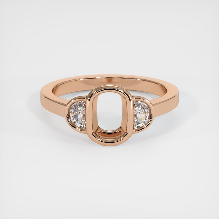 18K Rose Gold Three Stone Ring Setting