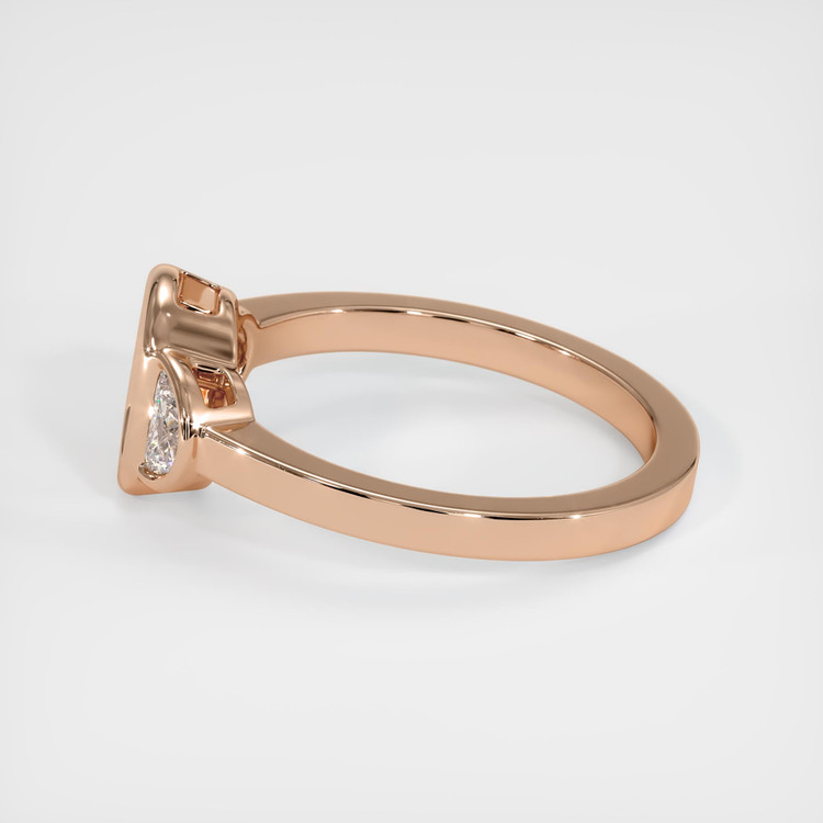 18K Rose Gold Three Stone Ring Setting