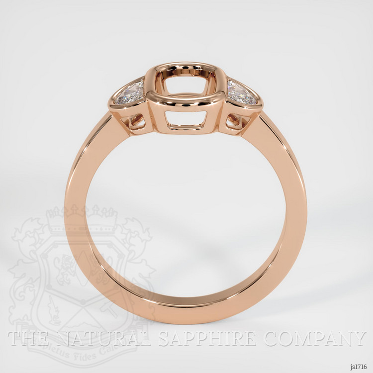 18K Rose Gold Three Stone Ring Setting