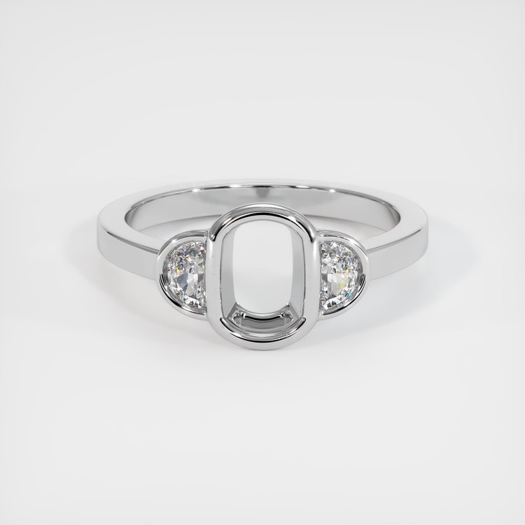 14K White Gold Three Stone Ring Setting