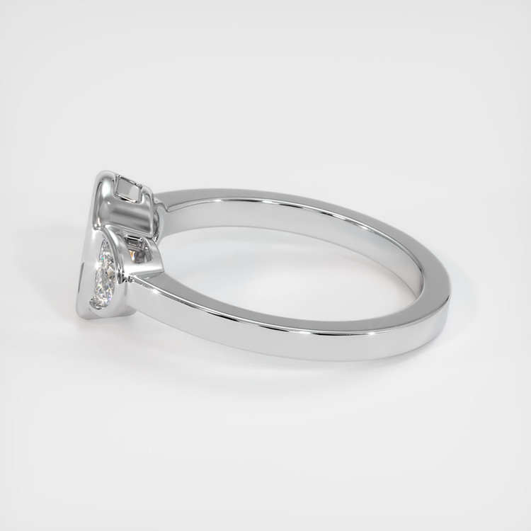 14K White Gold Three Stone Ring Setting
