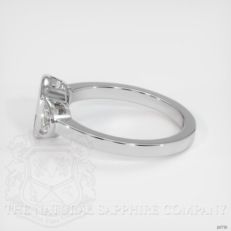 14K White Gold Three Stone Ring Setting