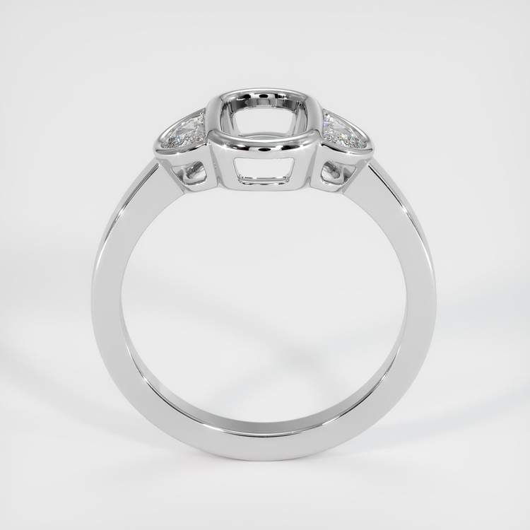14K White Gold Three Stone Ring Setting
