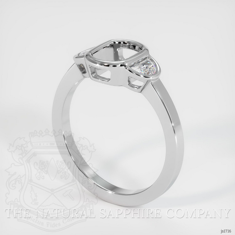 18K White Gold Three Stone Ring Setting