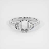 18K White Gold Three Stone Ring Setting Image