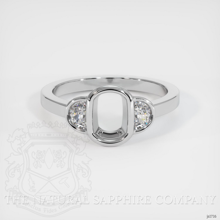 18K White Gold Three Stone Ring Setting