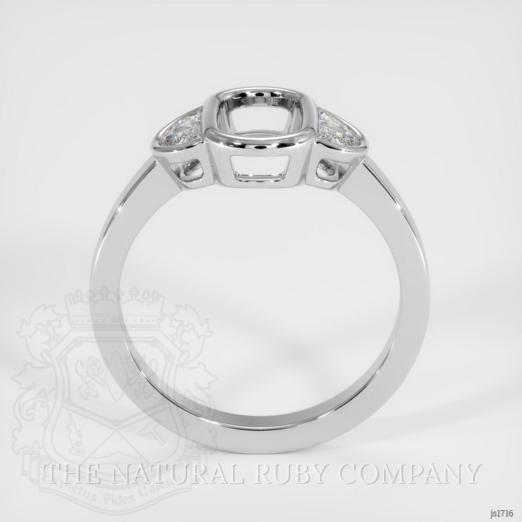 18K White Gold Three Stone Ring Setting