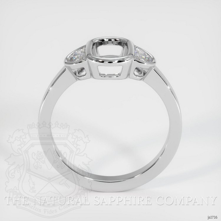 18K White Gold Three Stone Ring Setting