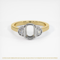 14K White & Yellow Three Stone Ring Setting Image