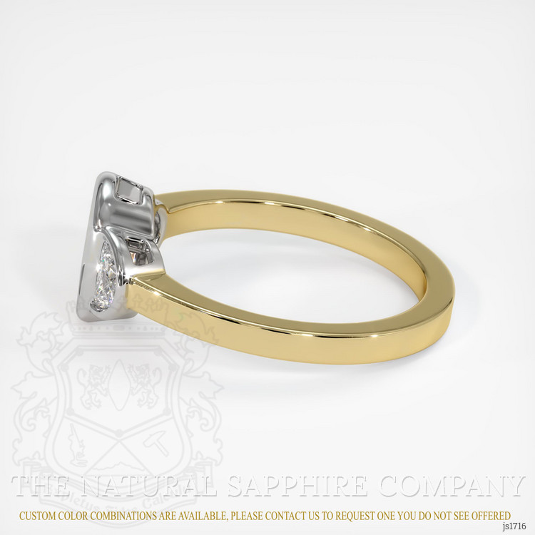 14K White & Yellow Three Stone Ring Setting