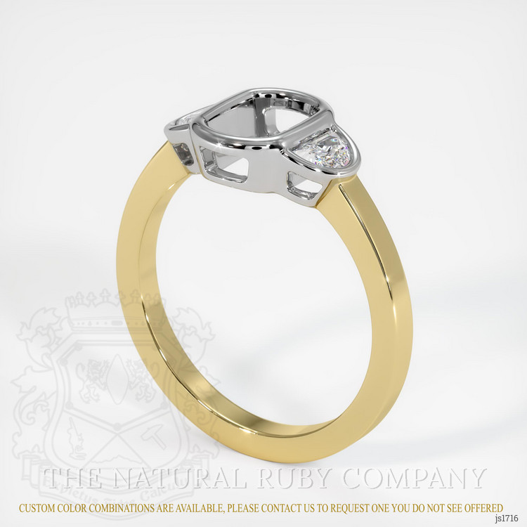 18K White & Yellow Three Stone Ring Setting