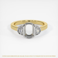 18K White & Yellow Three Stone Ring Setting Image