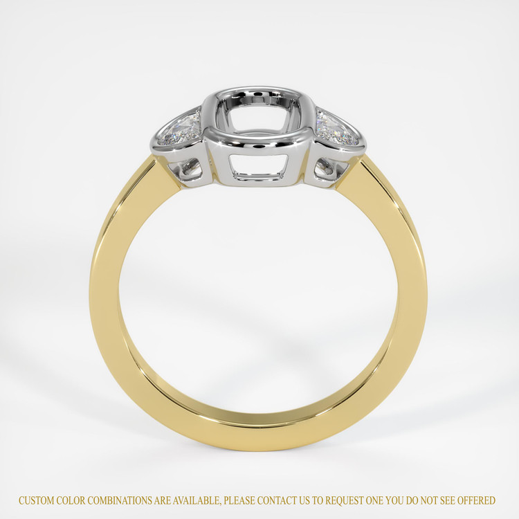 18K White & Yellow Three Stone Ring Setting